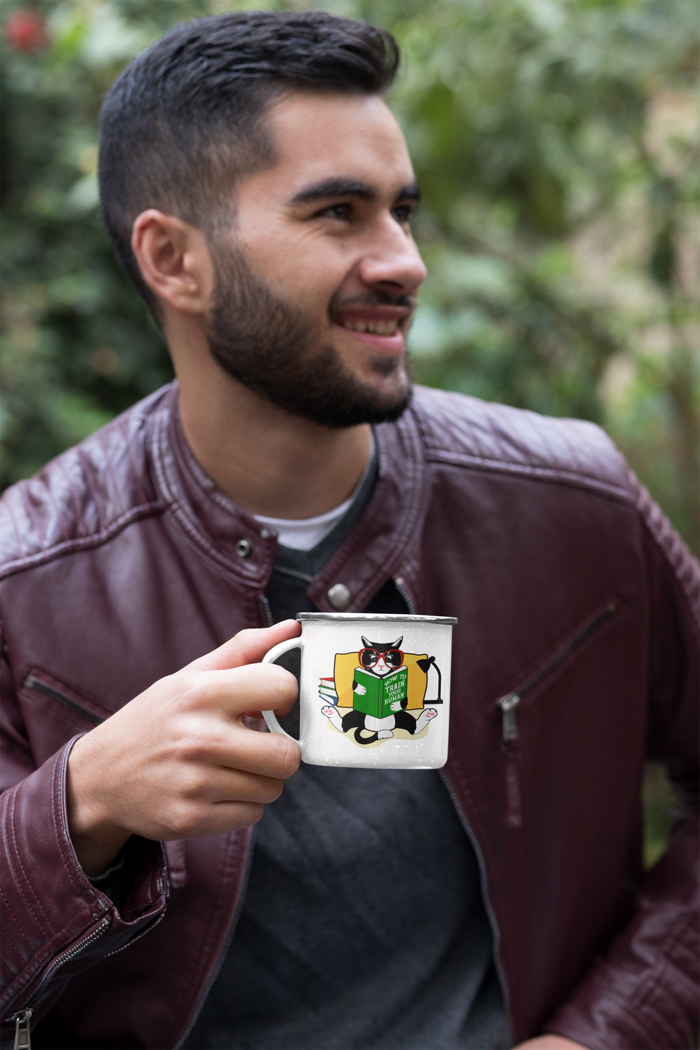 Enamel Cat Mug, How To Train Your Human Novelty Mug